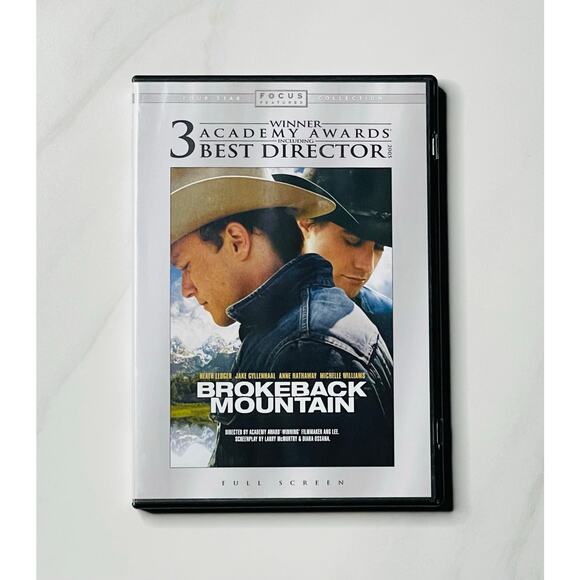 Brokeback Mountain DVD Full Screen Jake, Gyllenhaal and Heath Ledger - Picture 1 of 3